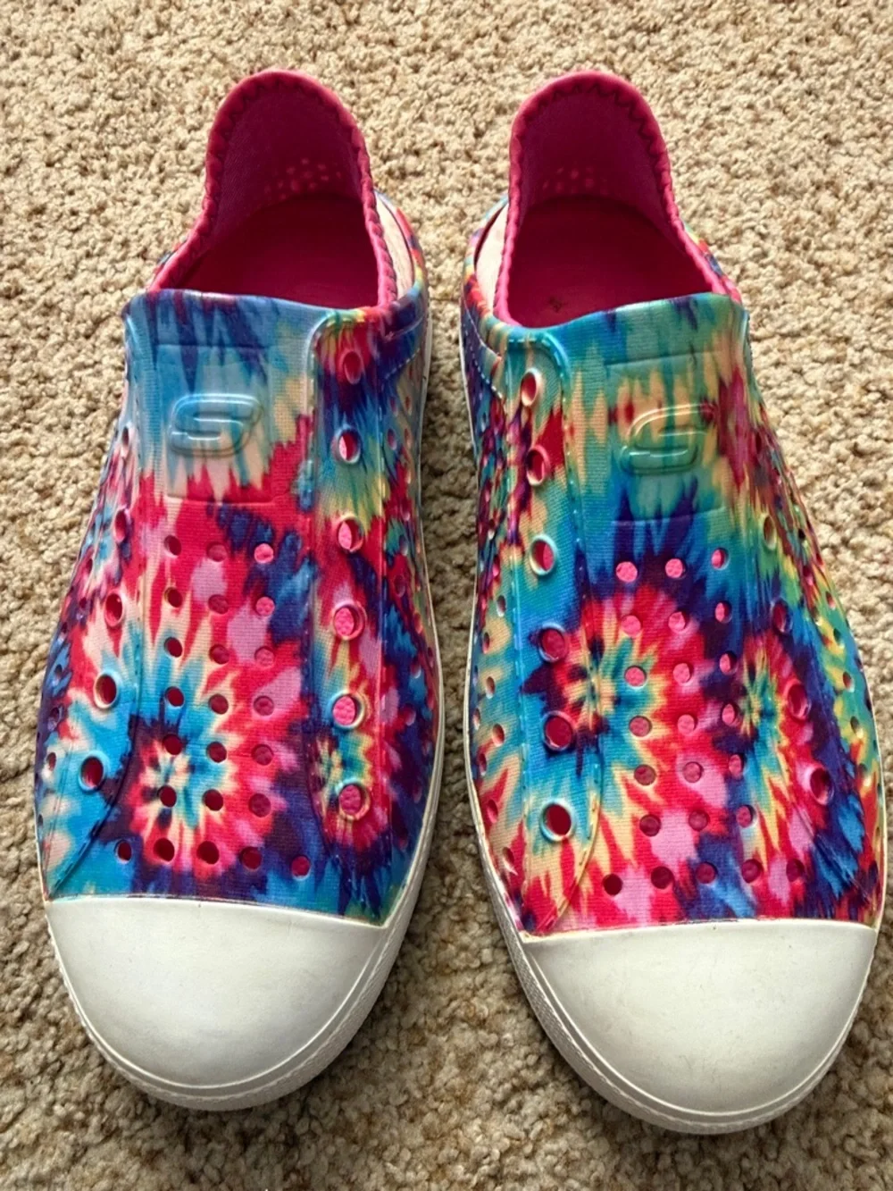 Skechers Kids Tie-Dye Slip-On Swim water shoes  - Pink/Blue/Yellow Multi